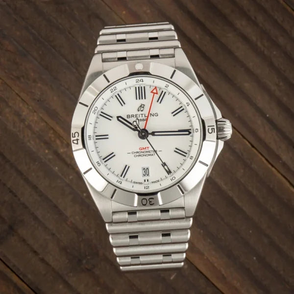 Breitling – A32398101A1A1 Chronomat 40 GMT Stainless Steel / Silver / Rouleaux