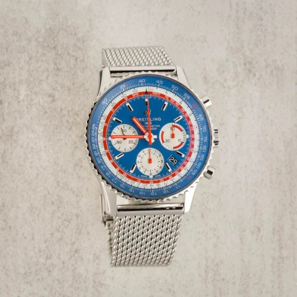 Breitling – AB01212B1C1A1 Navitimer 1 B01 Chronograph 43 Stainless Steel / Airline Editions Pan Am / Mesh