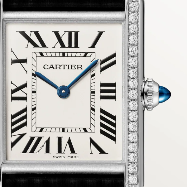 Cartier – W4TA0017 Tank Must Large Quartz Stainless Steel – Diamond / Silver