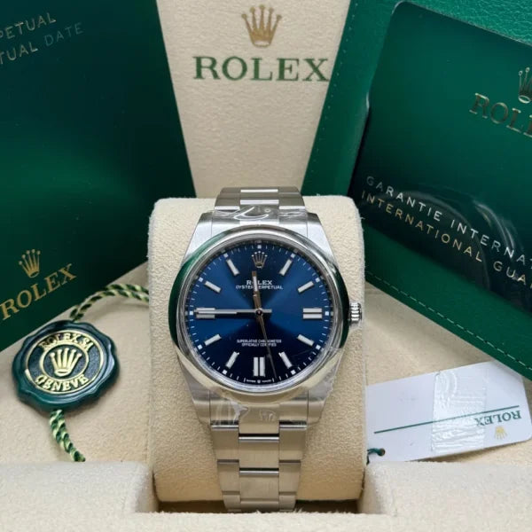 Oyster Perpetual 41mm 124300 904L Steel Blue Dial