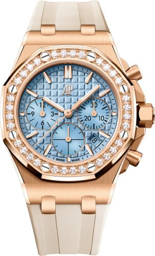 Audemars Piguet Royal Oak Offshore 37 mm Chronograph Pink Rose Gold Diamond Light Blue Dial – 26231OR.ZZ.A085CA.01