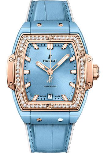 Hublot Spirit Of Big Bang Light Blue Ceramic King Gold Diamonds Watch – 39 mm – Light Blue Dial-665.EO.891L.LR.1204