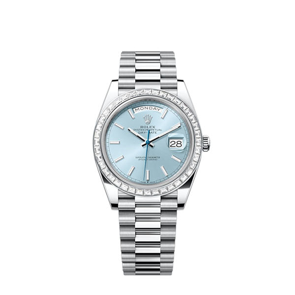 Rolex Day-Date 40, Platinum with Diamond-set, 40mm, Ref# 228396tbr-0039