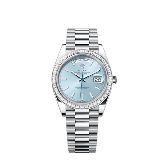 Rolex Day-Date 40, Platinum with Diamond-set, 40mm, Ref# 228396tbr-0039