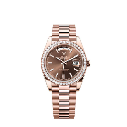 Rolex Day-Date 40, 18k Everose Gold with Diamond-set, 40mm, Ref# 228345rbr-0024