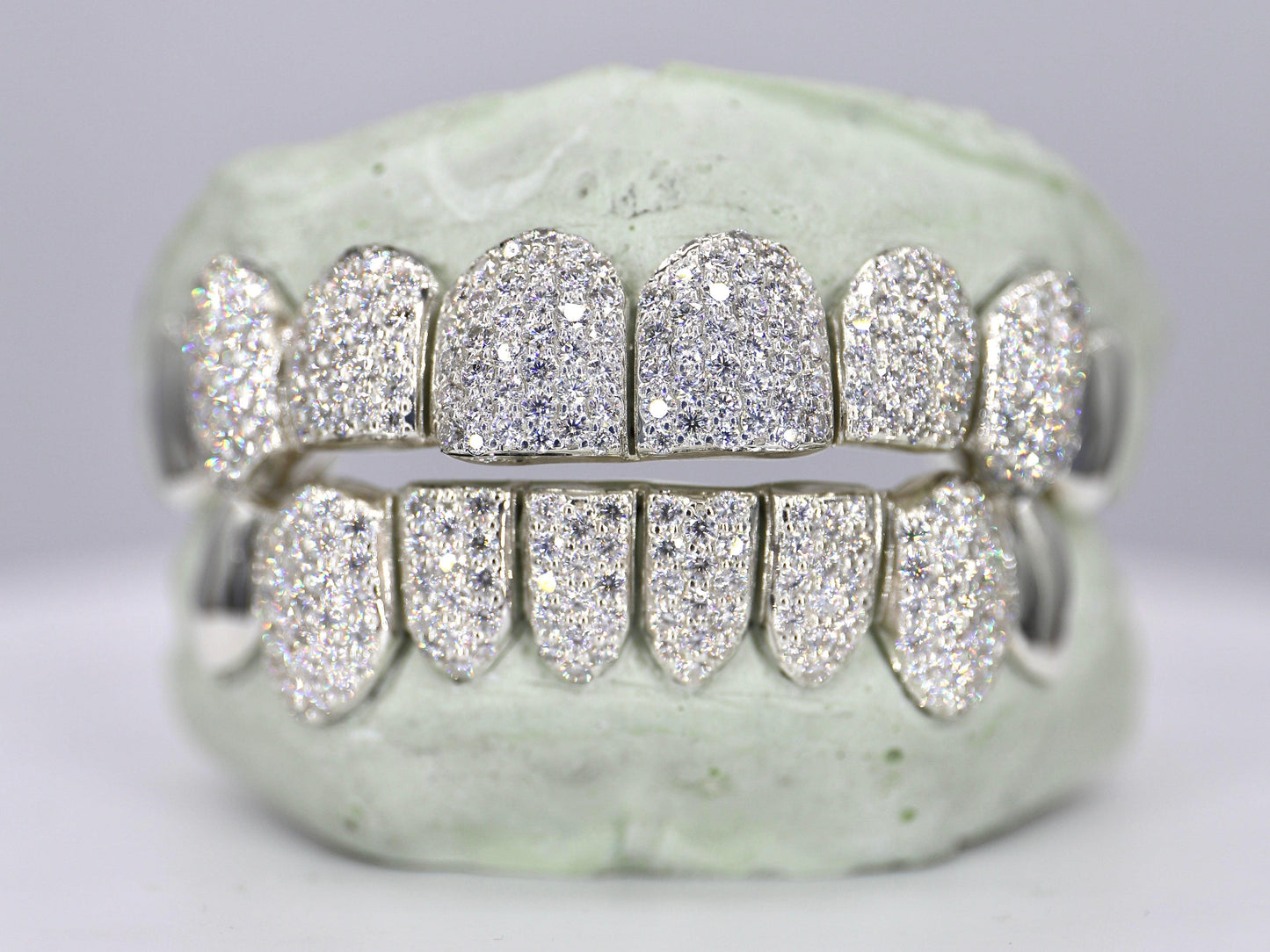 8 on 8 Capped VVS Moissanite Diamond Grillz