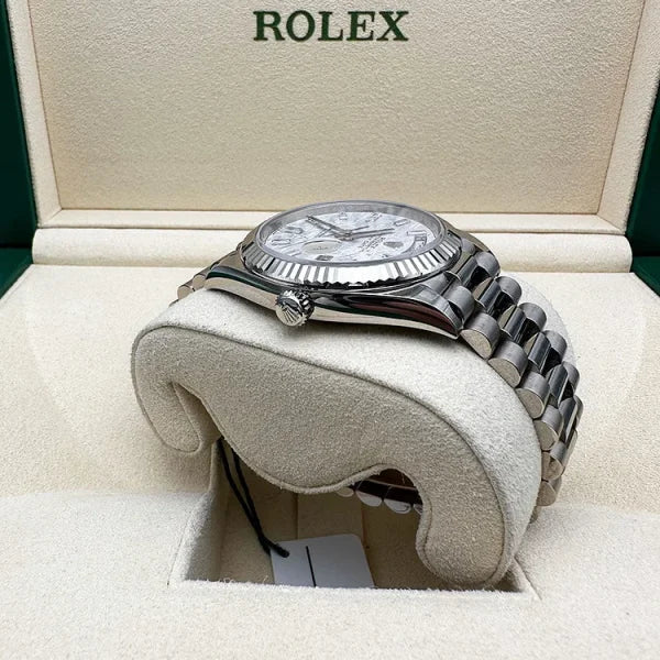 Rolex Day-Date 40 228239 Fluted Bezel Baguette Diamond Meteorite Dial
