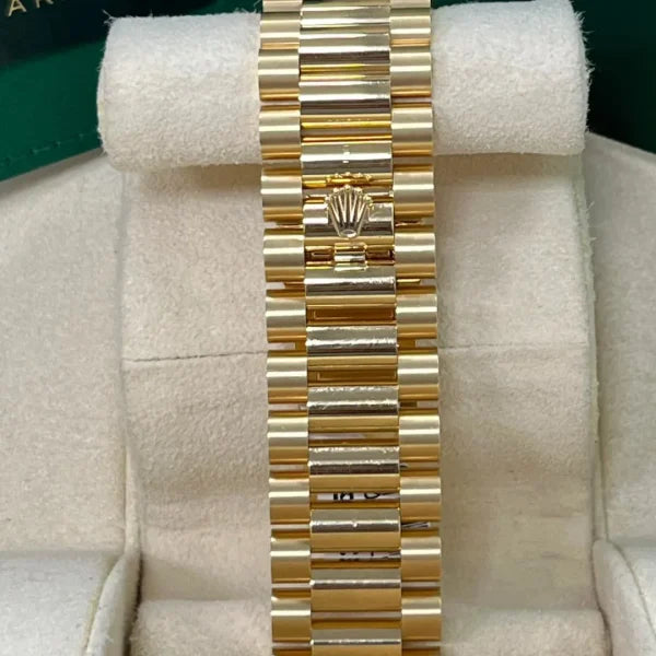 Day Date 40 228238 Silver Stick Dial on President Bracelet