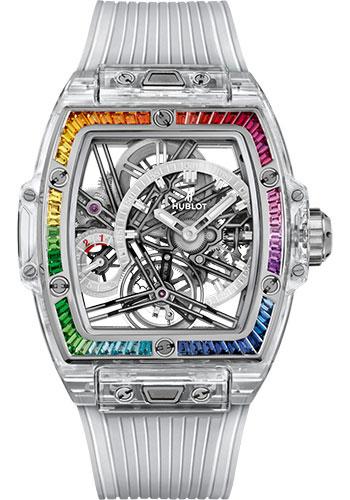Hublot Spirit of Big Bang Tourbillon Sapphire Rainbow Watch – 42 mm – White Dial – Transparent Strap Limited Edition of 50-645.JX.5120.RT.4099