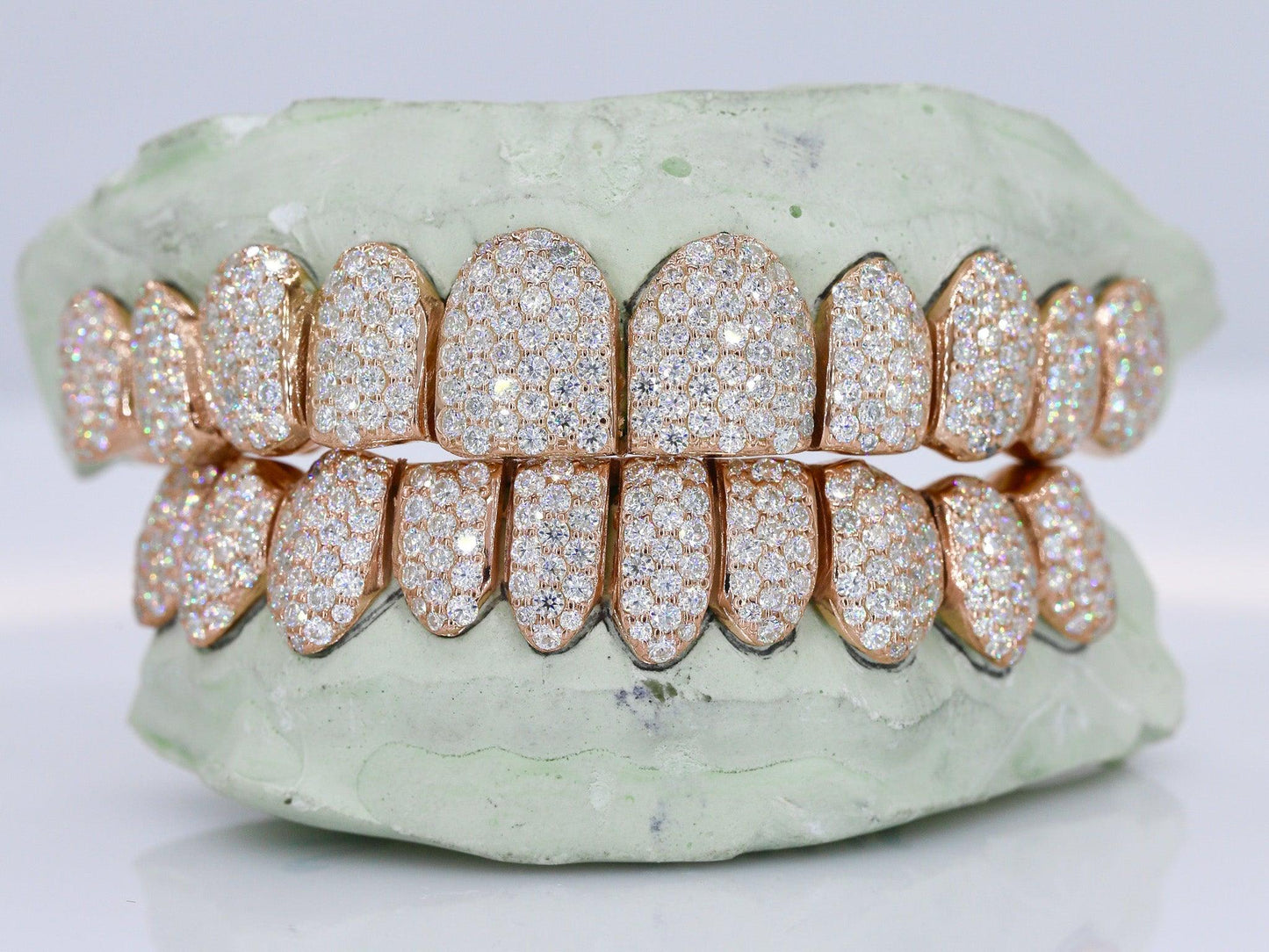 10 on 10 VVS Moisannite Diamond Grillz