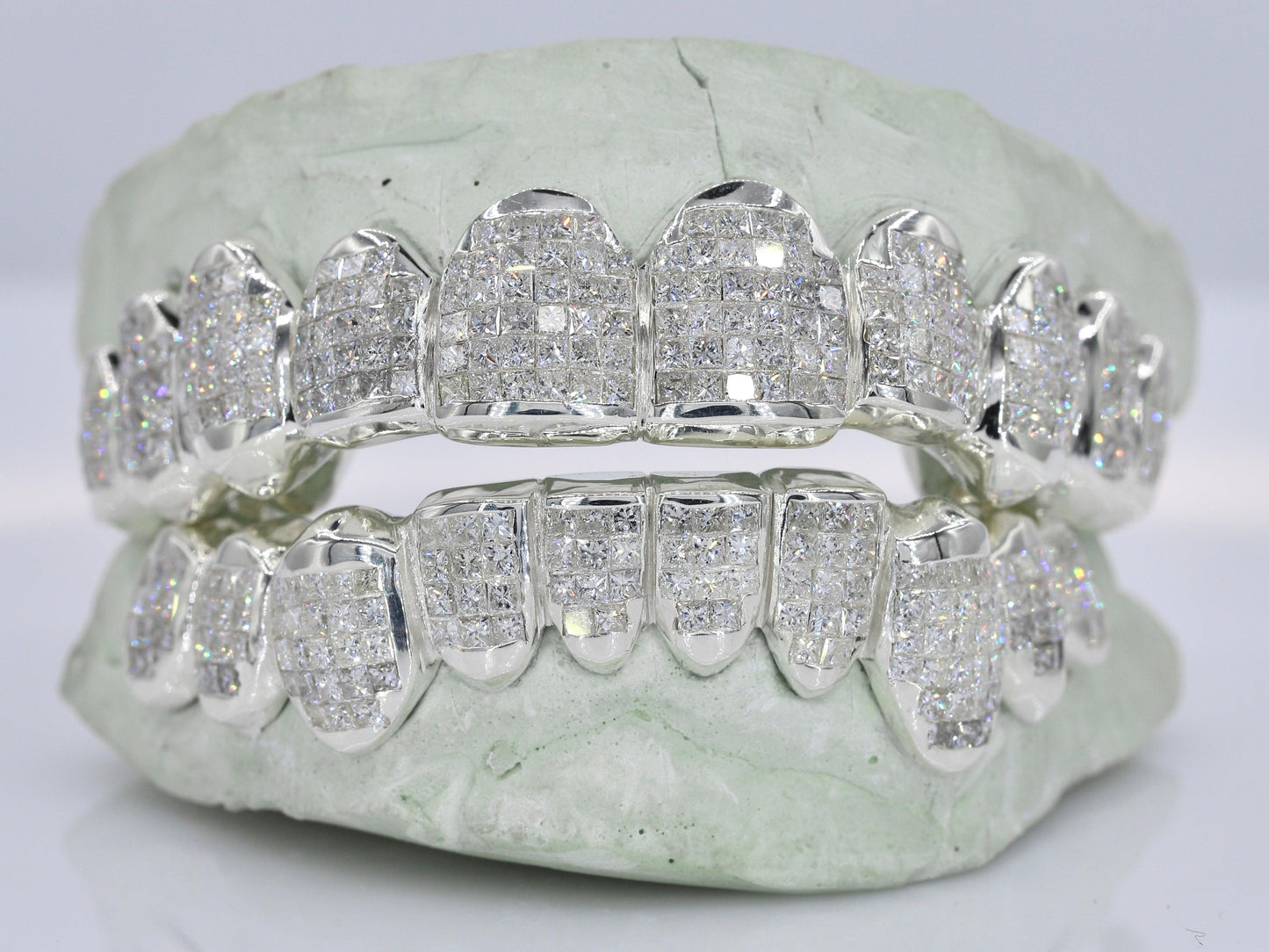 Invisible Set Princess Cut VVS Lab Diamond Grillz