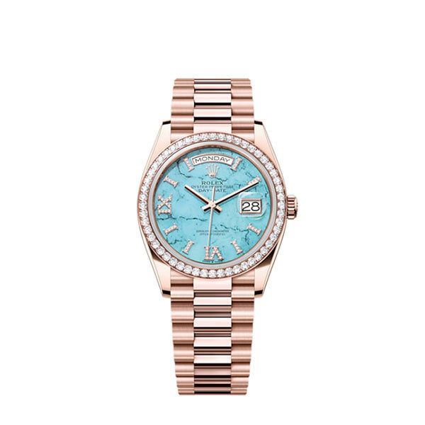 Rolex Day-Date 36, 18k Everose Gold with Diamond-set, 36mm, Ref# 128345rbr-0064