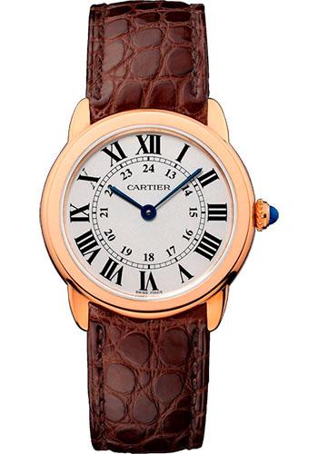 Cartier Ronde Solo De Cartier Watch – 29.5 mm Pink Gold Case – Brown Alligator Strap – W6701007