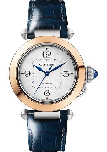 Cartier Pasha de Cartier Watch – 35 mm Steel Case – Silvered Dial – 18K Rose Gold And Bracelet – W2PA0008