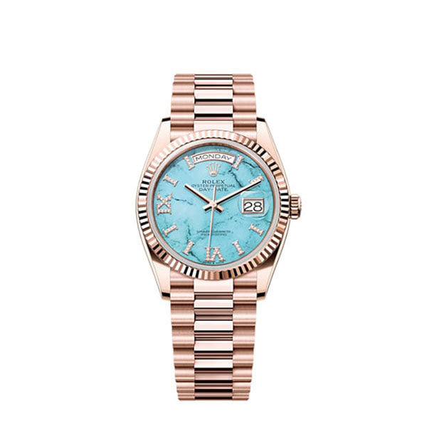 Rolex Day-Date 36, 18k Everose Gold with Diamond-set, 36mm, Ref# 128235-0064