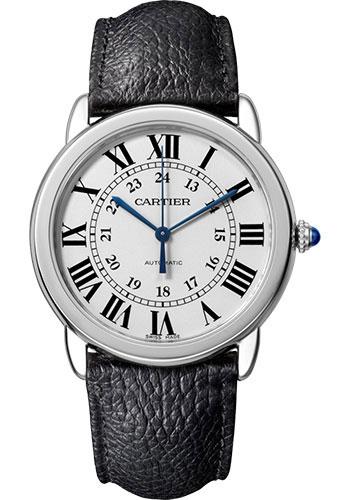 Cartier Ronde Solo de Cartier Watch – 36 mm Steel Case – Black Calfskin Strap – WSRN0021