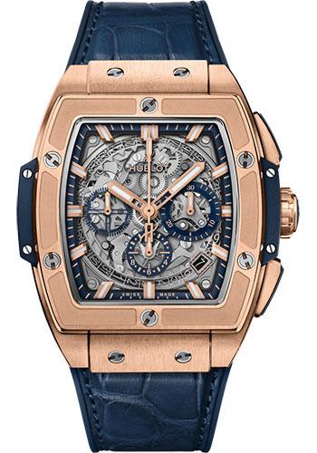 Hublot Spirit of Big Bang King Gold Blue Watch – 42 mm – Sapphire Dial – Blue Rubber and Leather Strap-641.OX.7180.LR