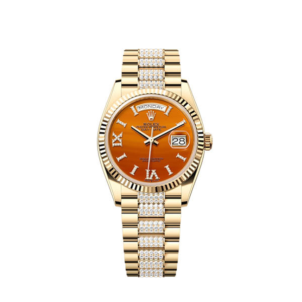 Rolex Day-Date 36, 18k Yellow Gold with Diamond-set, 36mm, Ref# 128238-0089