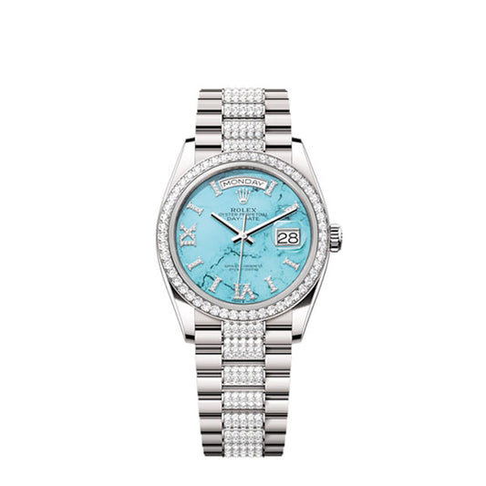 Rolex Day-Date 36, 18k White Gold with Diamond-set, 36mm, Ref# 128349rbr-0032