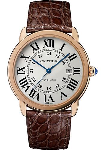 Cartier Ronde Solo de Cartier Extra Large Model Watch – 42 mm Pink Gold And Steel Case – Matt Brown Alligator Strap – W6701009