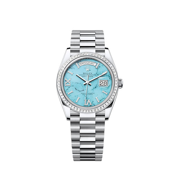 Rolex Day-Date 36, Platinum with Diamond-set, 36mm, Ref# 128396tbr-0016