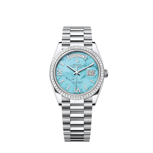 Rolex Day-Date 36, Platinum with Diamond-set, 36mm, Ref# 128396tbr-0016