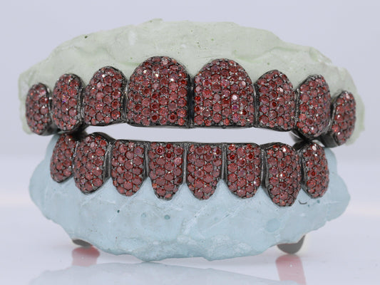 Blood Red VVS Moissanite Diamond Grillz