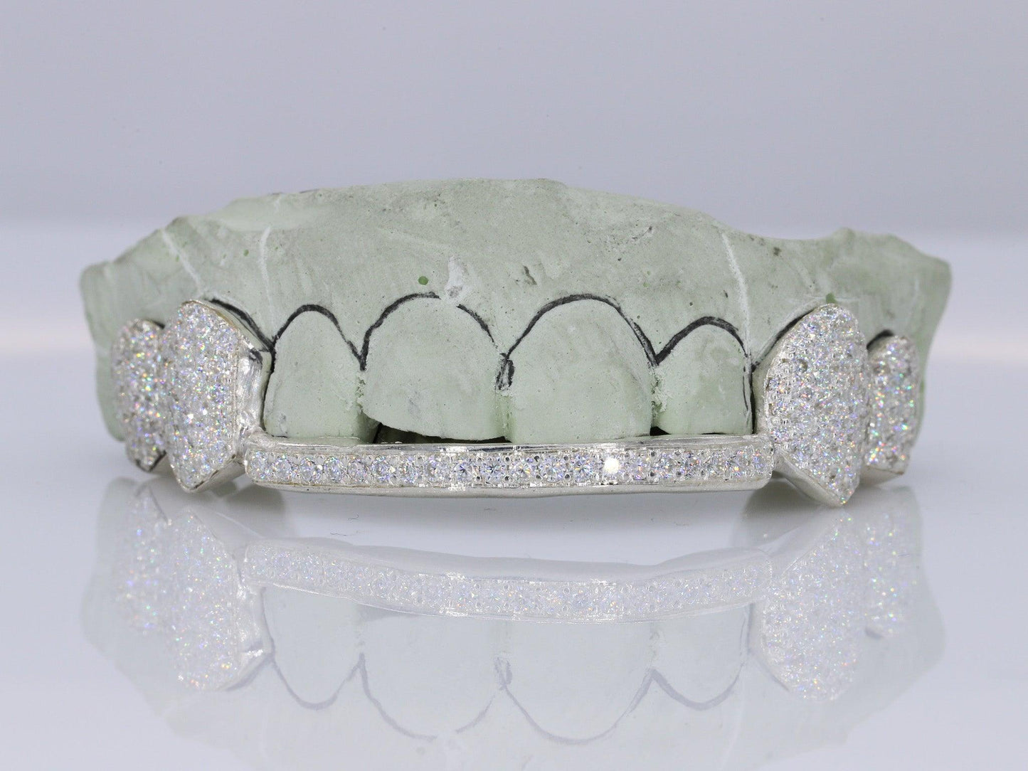 Diamond Fangs & Bar VVS Moissanite Diamond Grillz