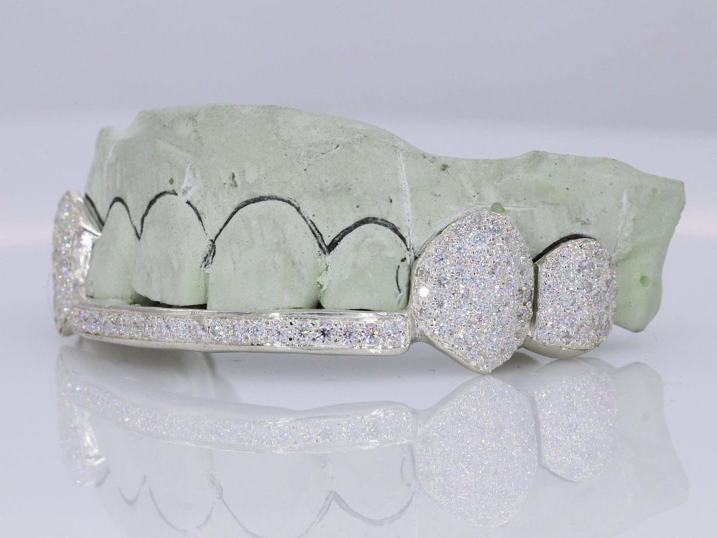 Diamond Fangs & Bar VVS Moissanite Diamond Grillz