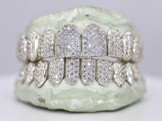 10 on 10 VVS Moisannite Diamond Grillz