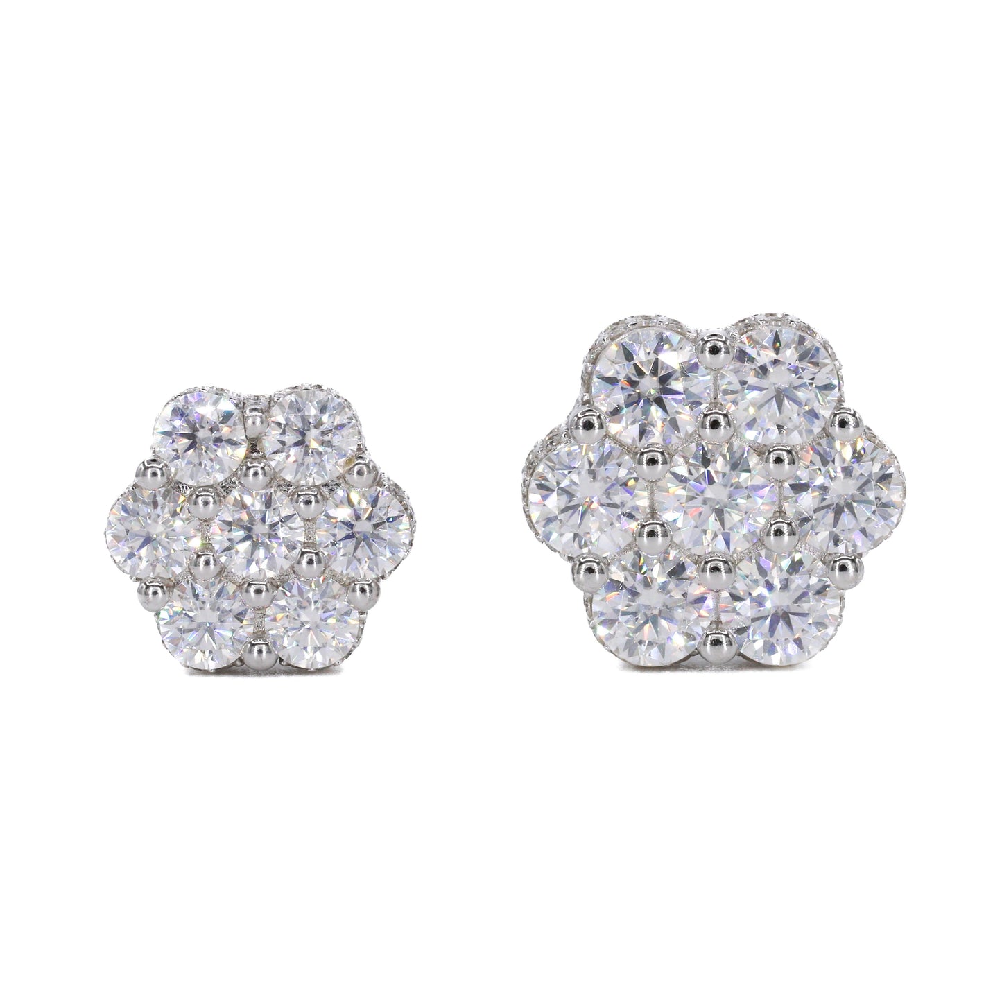 BIG STONE Flower Earring Fully Iced Out VVS Moissanite Daimond Earrings