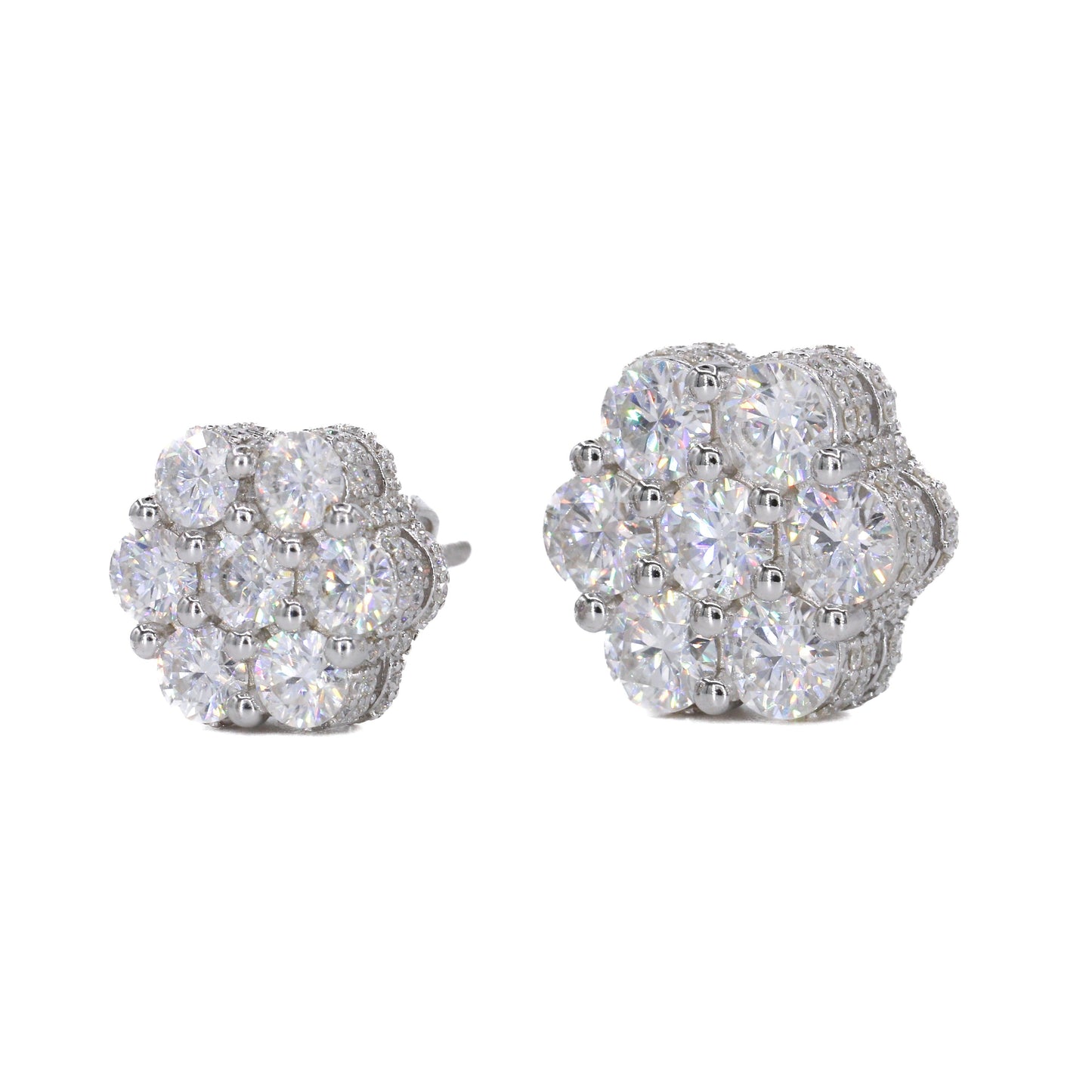 BIG STONE Flower Earring Fully Iced Out VVS Moissanite Daimond Earrings