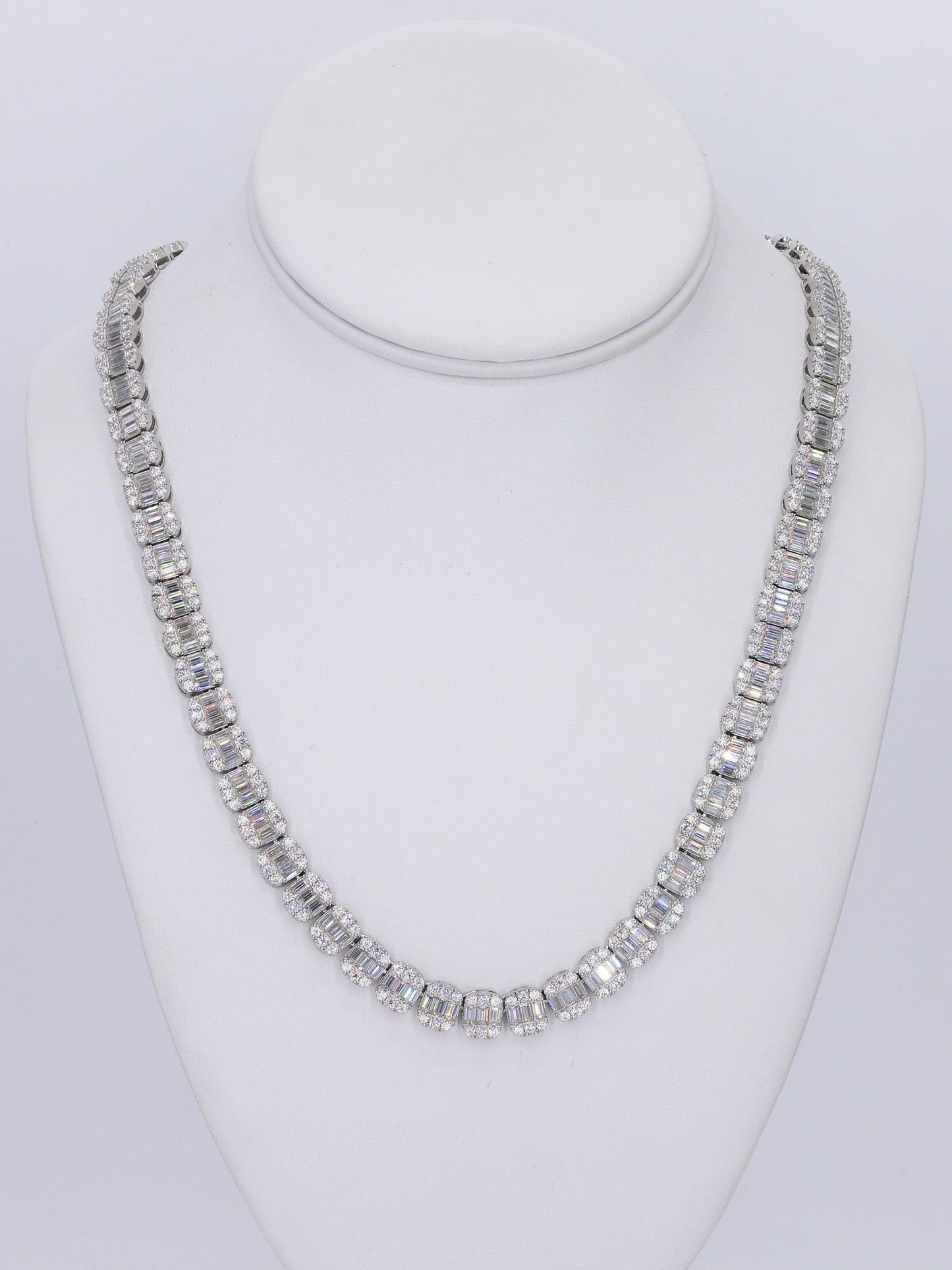 8MM Baguette VVS Moissanite Daimond 22 Inch Chain