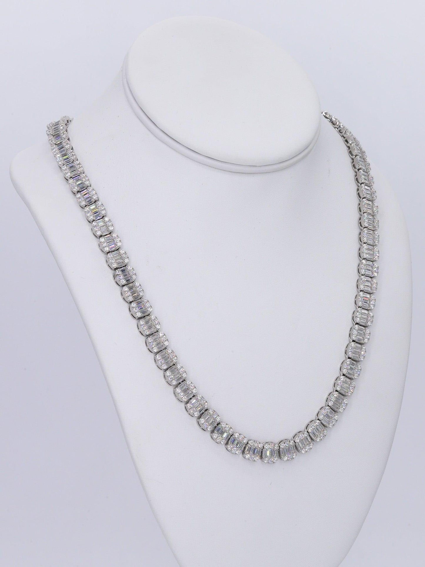 8MM Baguette VVS Moissanite Daimond 22 Inch Chain