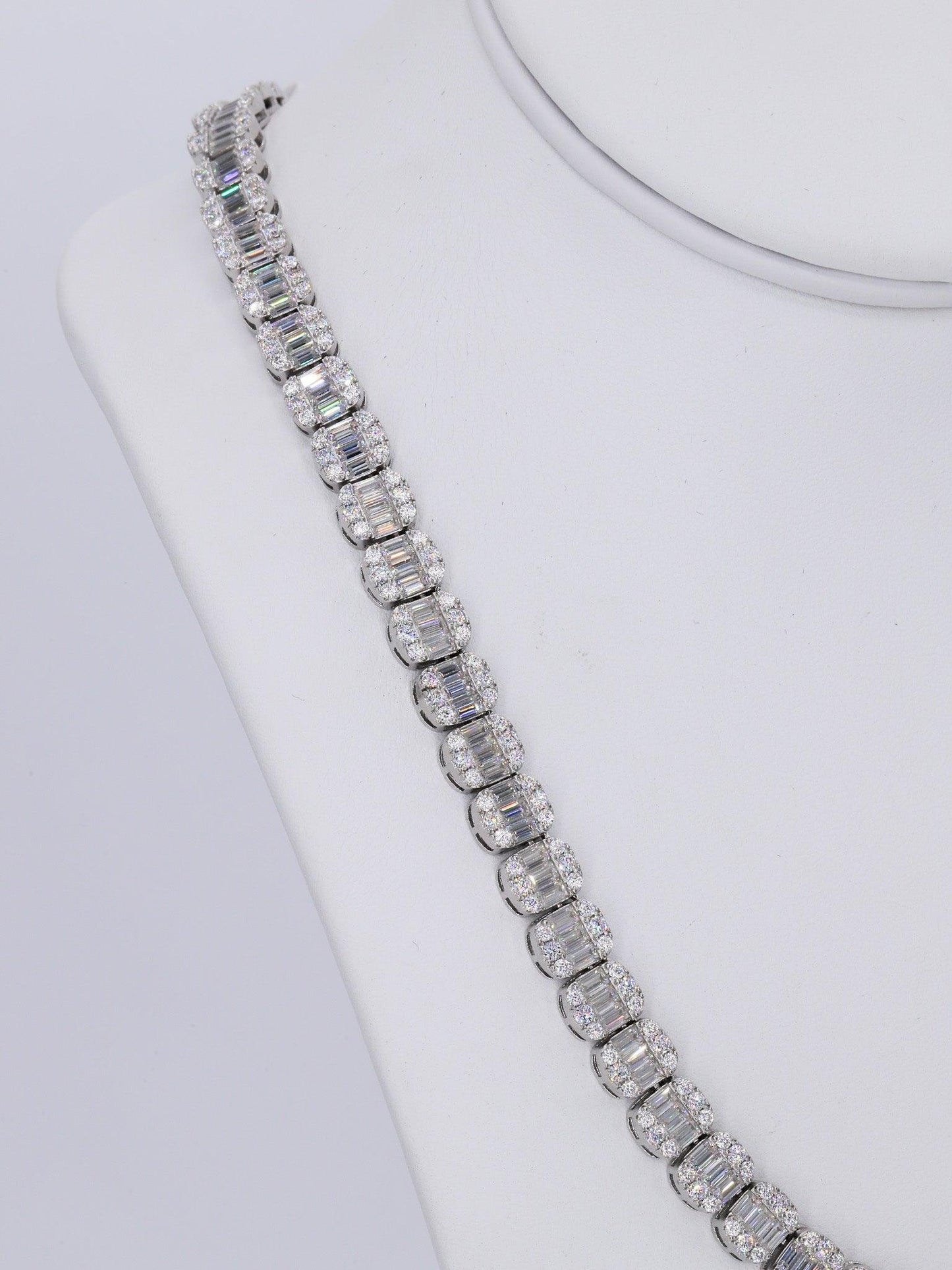 8MM Baguette VVS Moissanite Daimond 22 Inch Chain