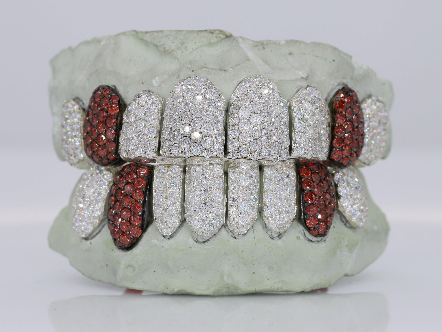 Blood Stone Fangs VVS Moissanite Diamond Grillz