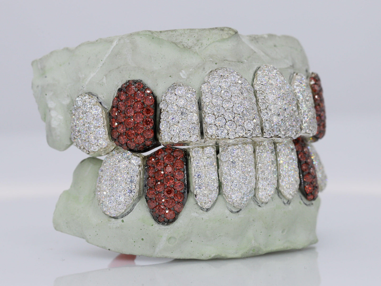 Blood Stone Fangs VVS Moissanite Diamond Grillz