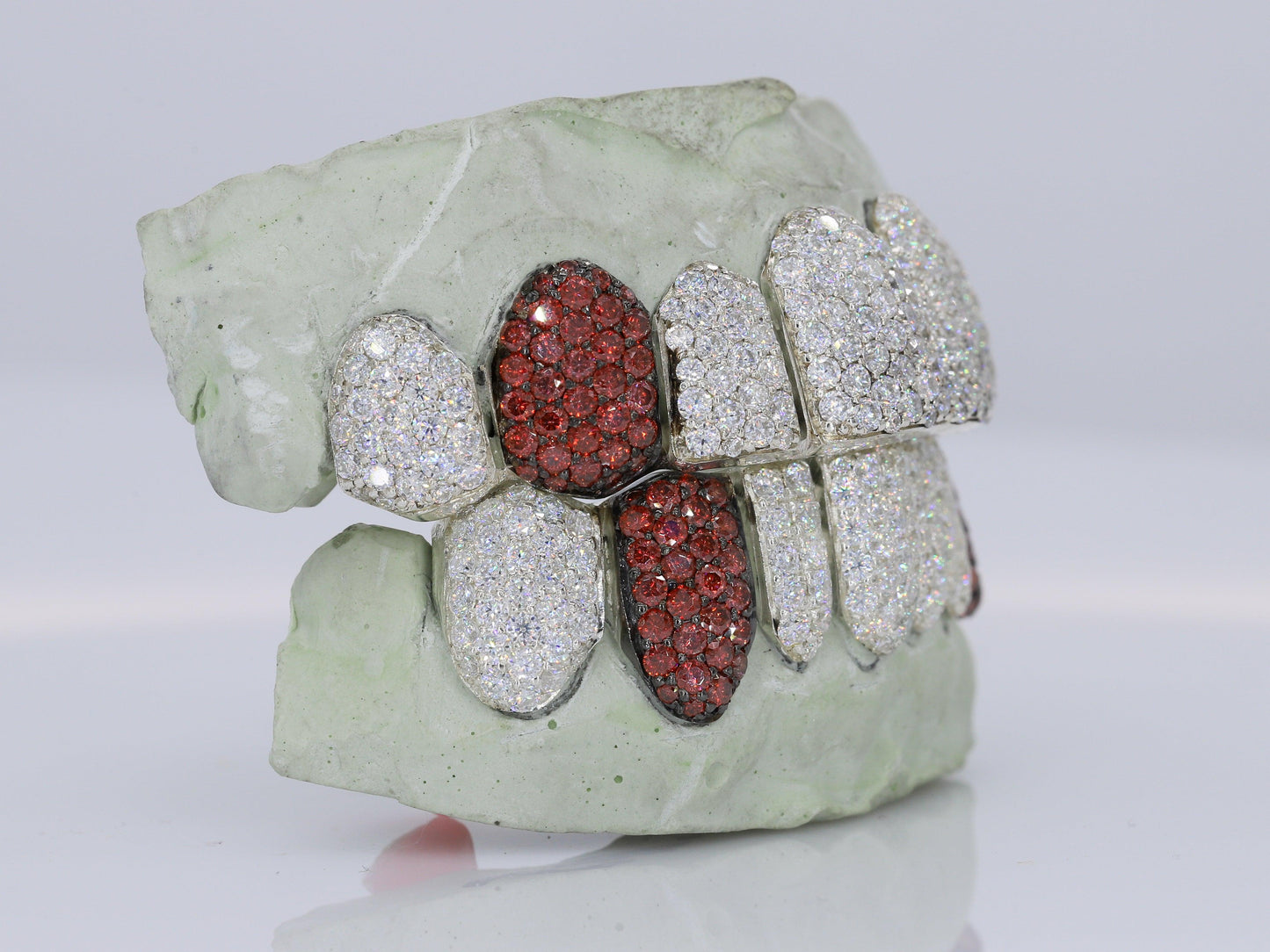 Blood Stone Fangs VVS Moissanite Diamond Grillz