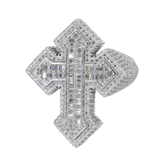 Cross Ring VVS Moissanite Diamond Ring