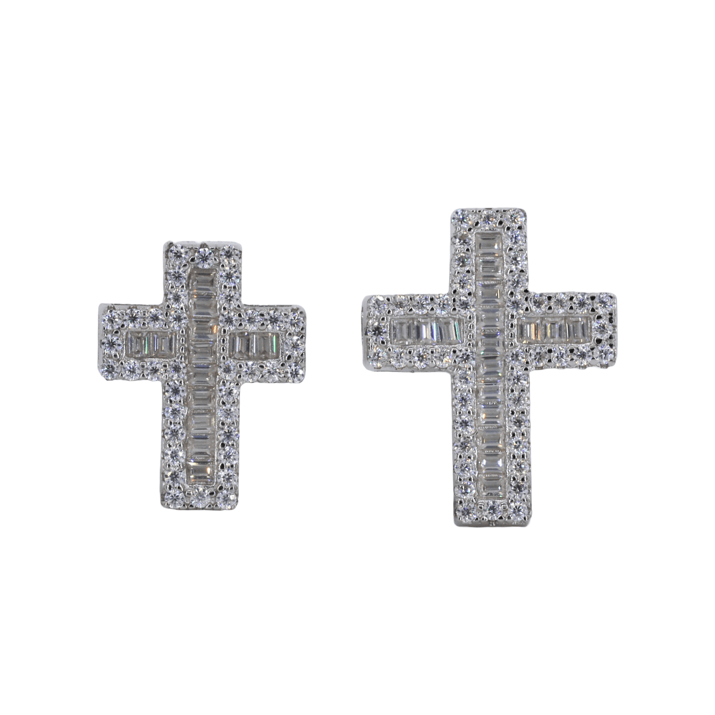 Baguette Cross VVS Moissanite Daimond Earrings