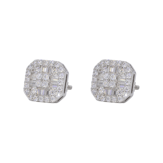 Baguette Round Square VVS Moissanite Daimond Earrings