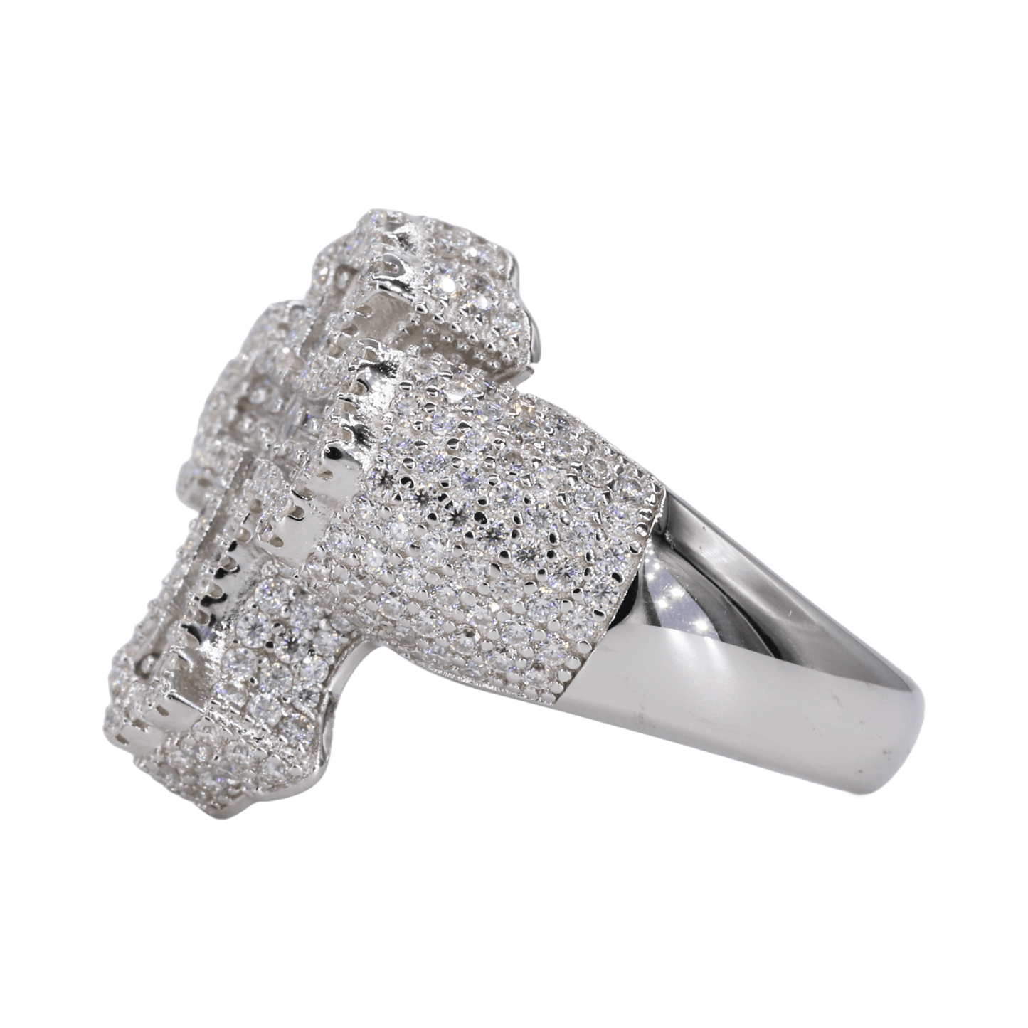 Gothic Baguette Cross VVS Moissanite Diamond Ring