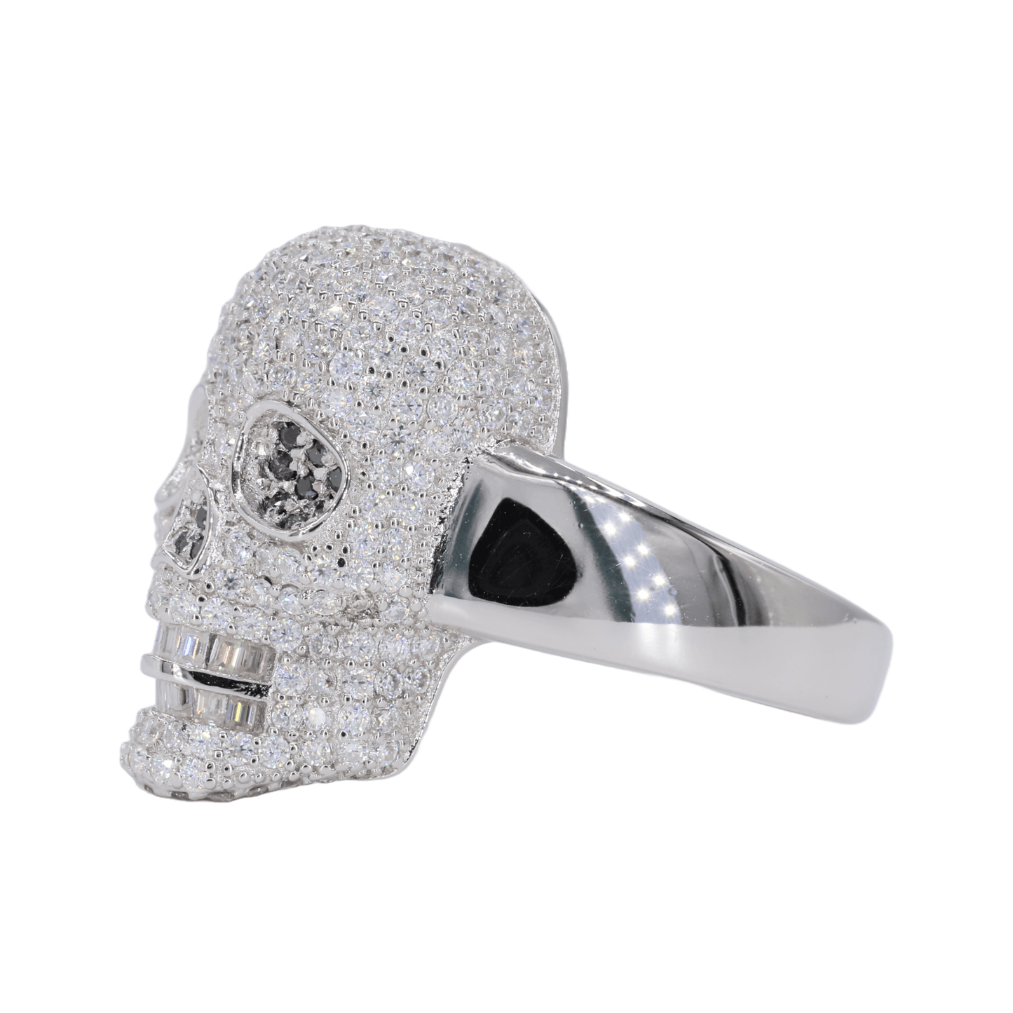 Iced Out Skull VVS Moissanite Diamond Ring