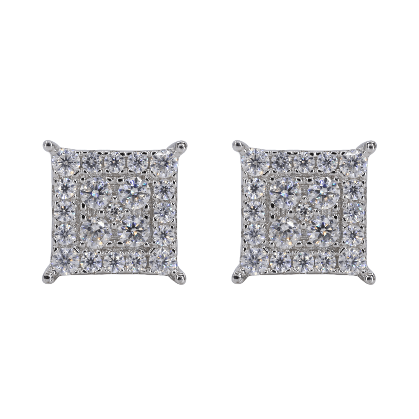 Square Iced VVS Moissanite Daimond Earrings