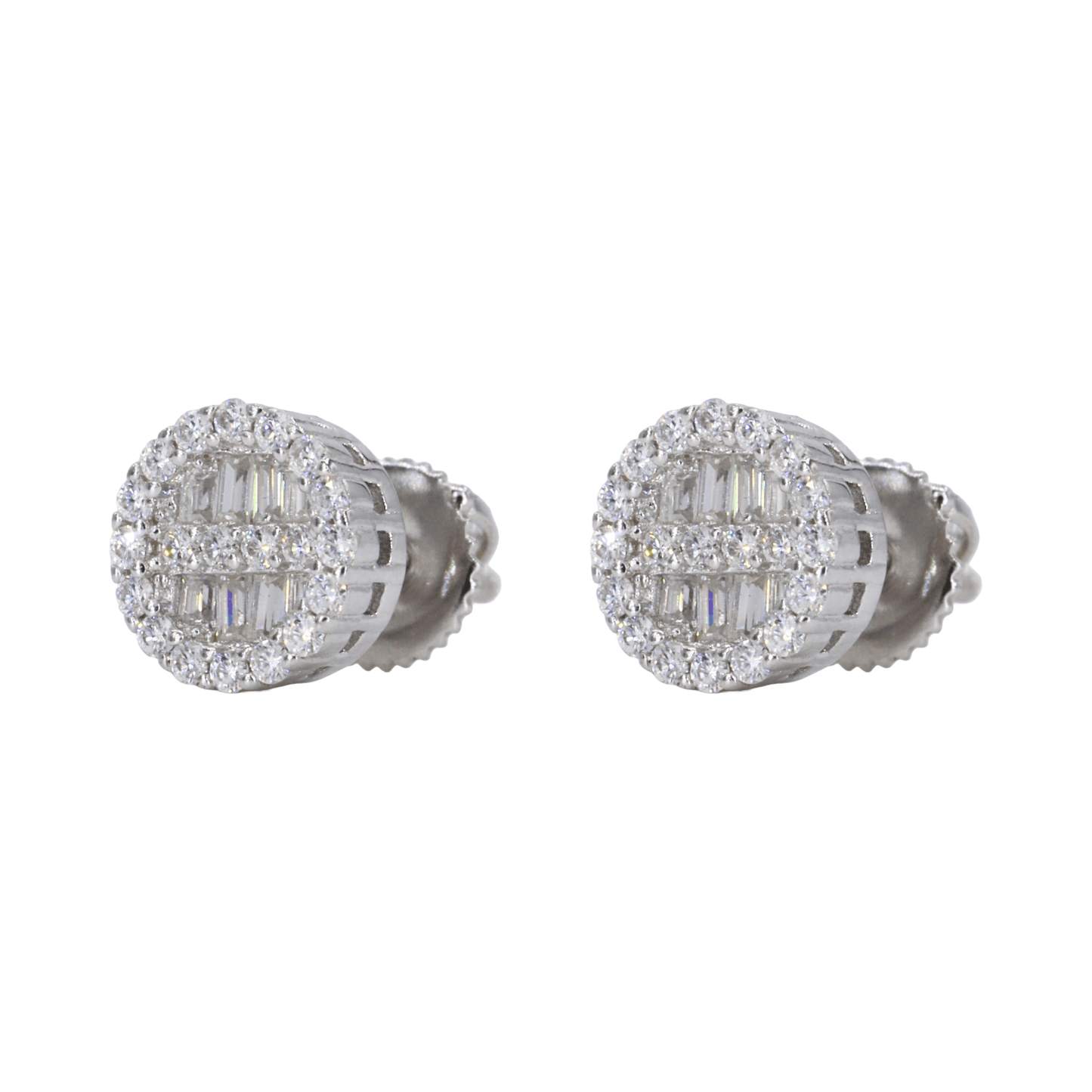 Baguette Infill VVS Moissanite Daimond Earrings