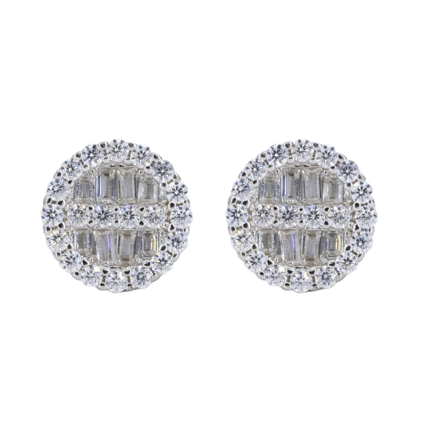 Baguette Infill VVS Moissanite Daimond Earrings