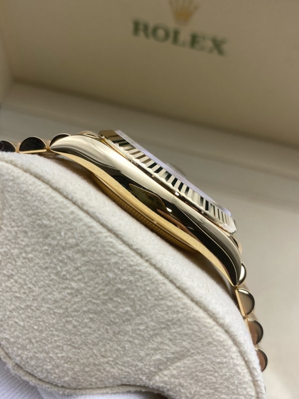 Day Date 36 YG 128238 Green Ombre Dial on President Bracelet
