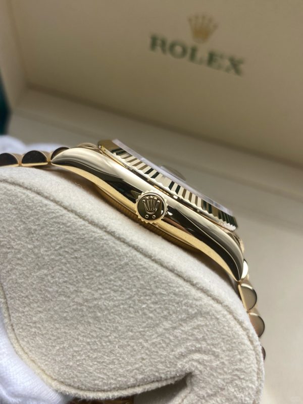 Day Date 36 YG 128238 Green Ombre Dial on President Bracelet