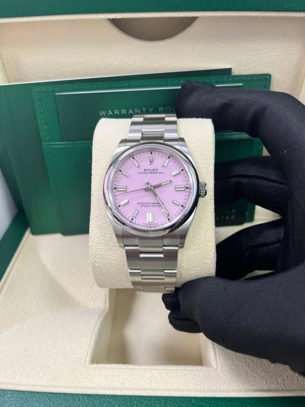 Oyster Perpetual 124200 34mm 904L Steel Pink Dial