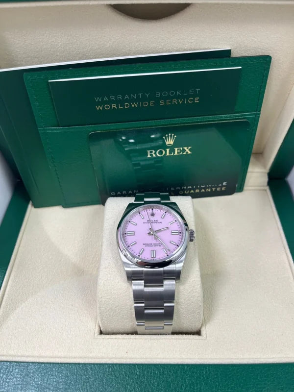 Oyster Perpetual 124200 34mm 904L Steel Pink Dial